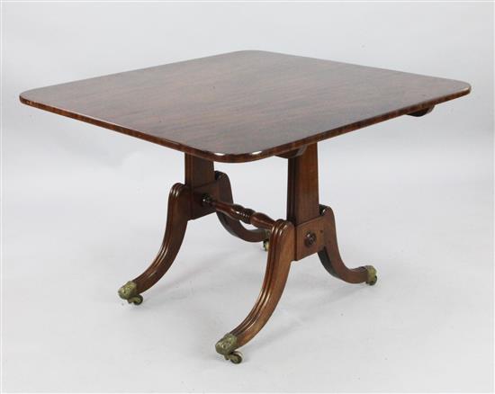 An unusual Regency mahogany breakfast table, W.3ft 4in. D.3ft 3in.